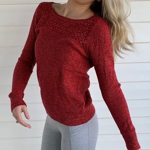 Women’s LOFT M Burnt Orange/Red Crewneck Sweater